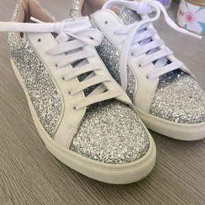 Gorgeous silver glitter L. K. Bennett shoes worn once. Size 38/ 7.5 US.
